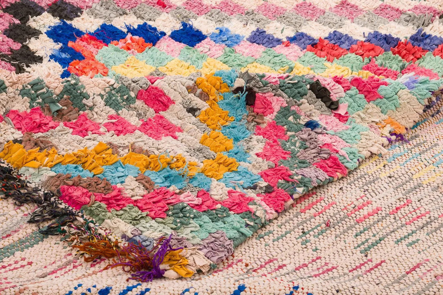 Tapete Berbere Marroquino Boucherouite 145 x 365 cm