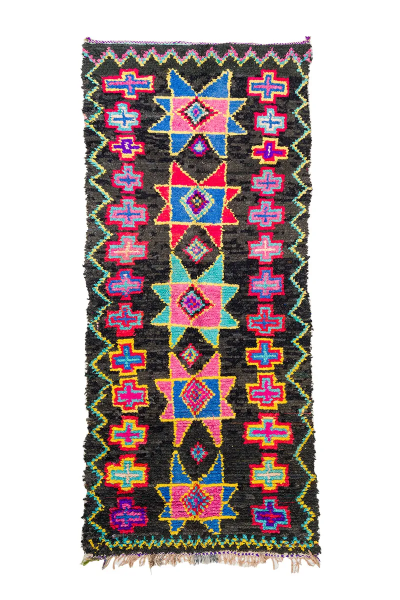 Tapete Berbere Marroquino Boucherouite 135 x 315 cm