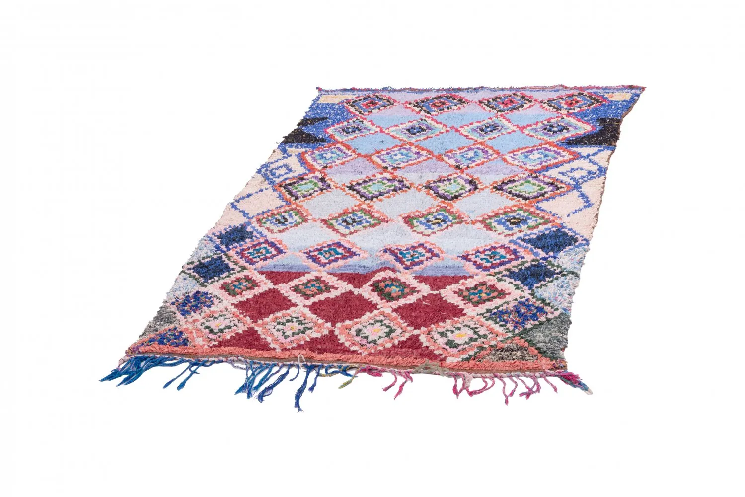 Tapete Berbere Marroquino Boucherouite 210 x 125 cm