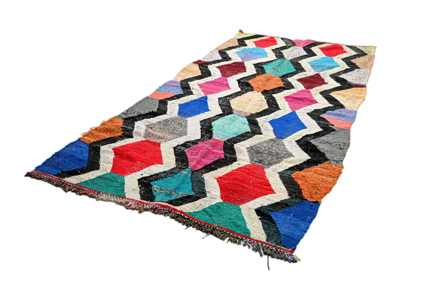 Tapete Berbere Marroquino Boucherouite 140 x 290 cm