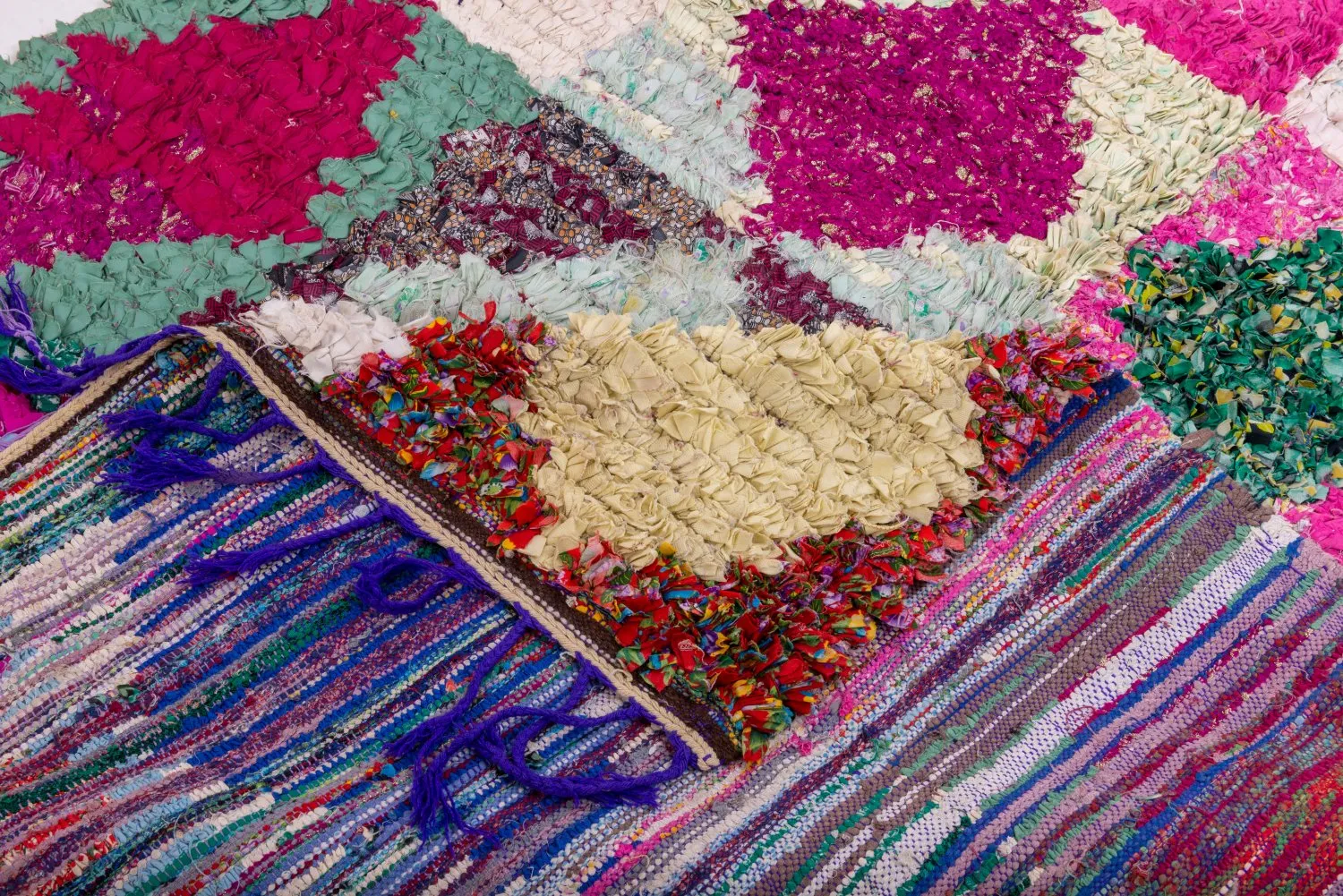 Tapete Berbere Marroquino Boucherouite 265 x 155 cm