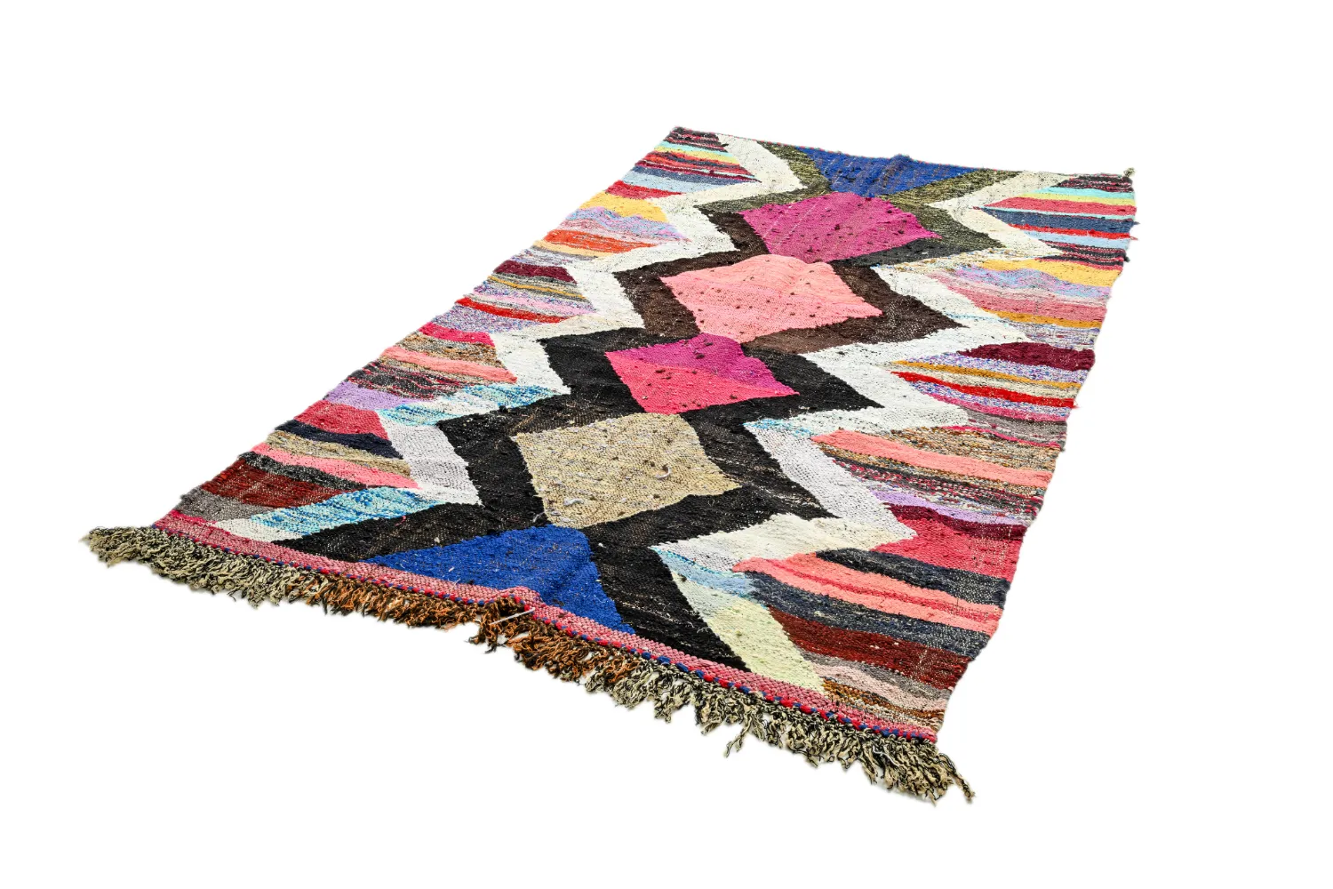 Tapete Berbere Marroquino Boucherouite 140 x 245 cm