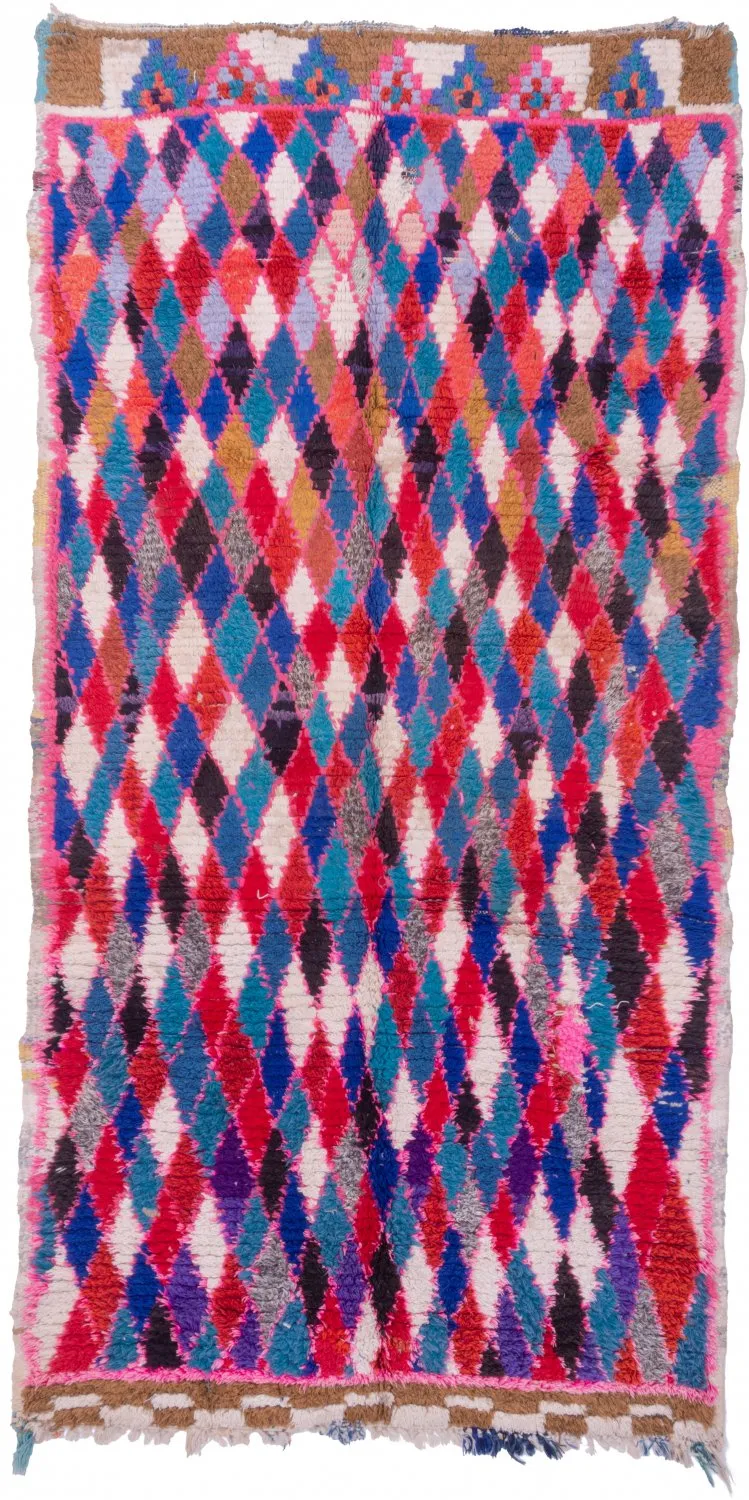 Tapete Berbere Marroquino Boucherouite 220 x 110 cm