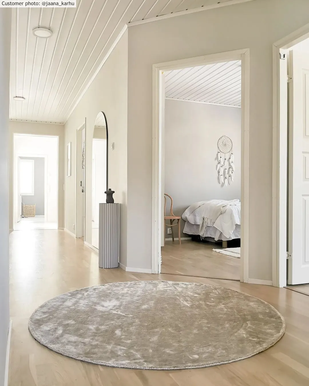 Tapete redondo - Jodhpur Special Luxury Edition Viskos (cinza claro/bege)