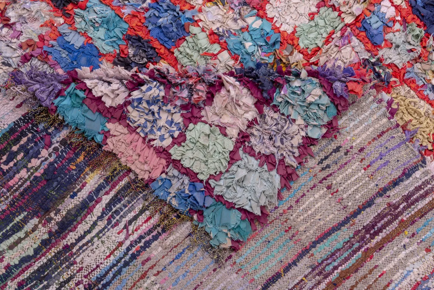 Tapete Berbere Marroquino Boucherouite 255 x 125 cm