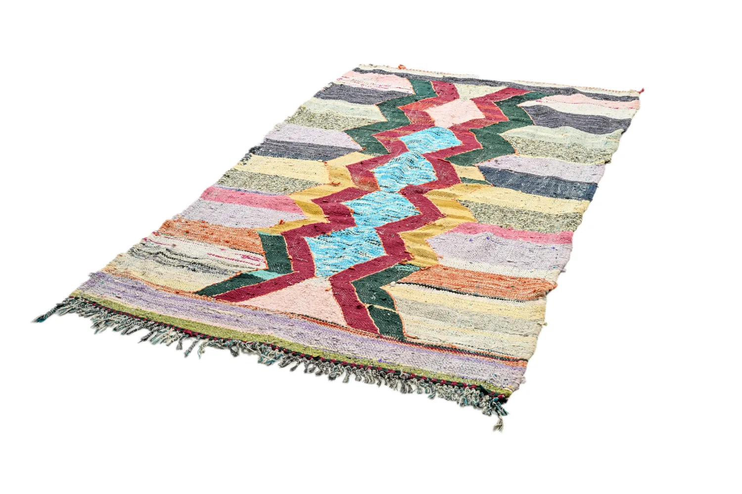 Tapete Berbere Marroquino Boucherouite 125 x 215 cm