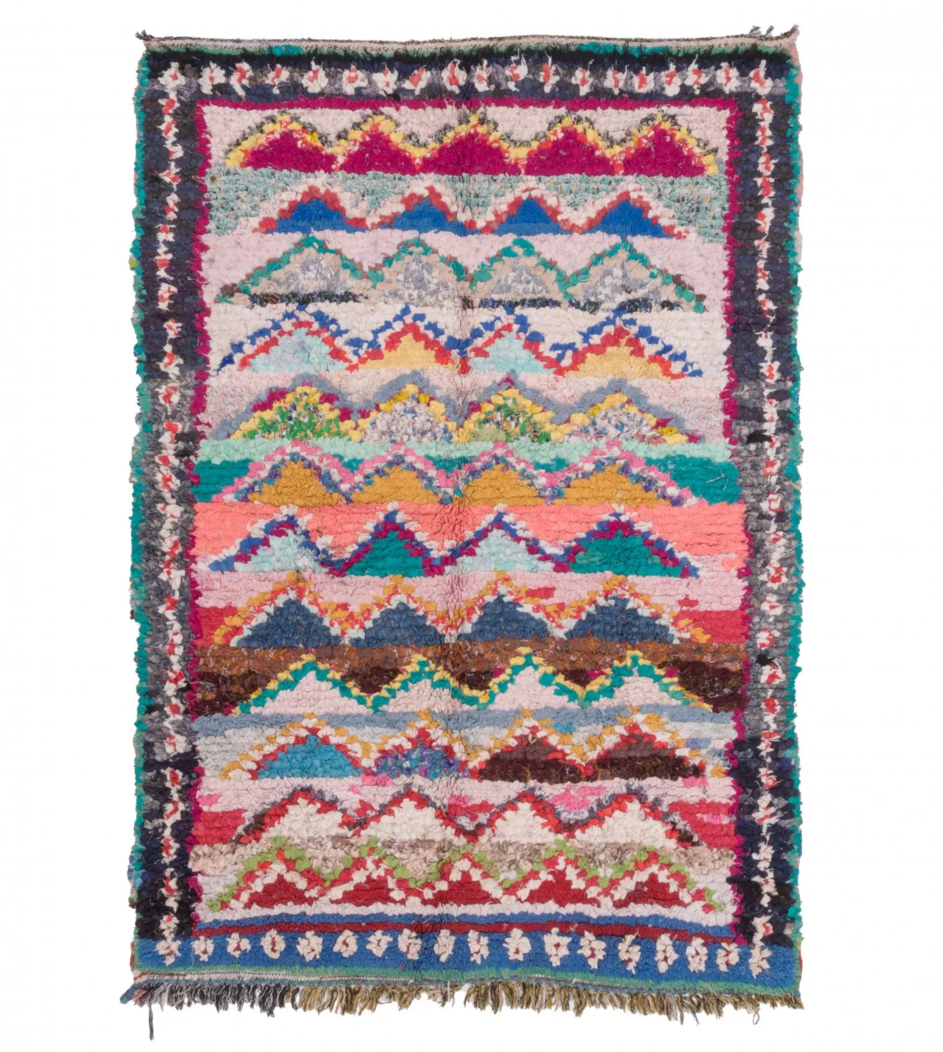 Tapete Berbere Marroquino Boucherouite 195 x 135 cm