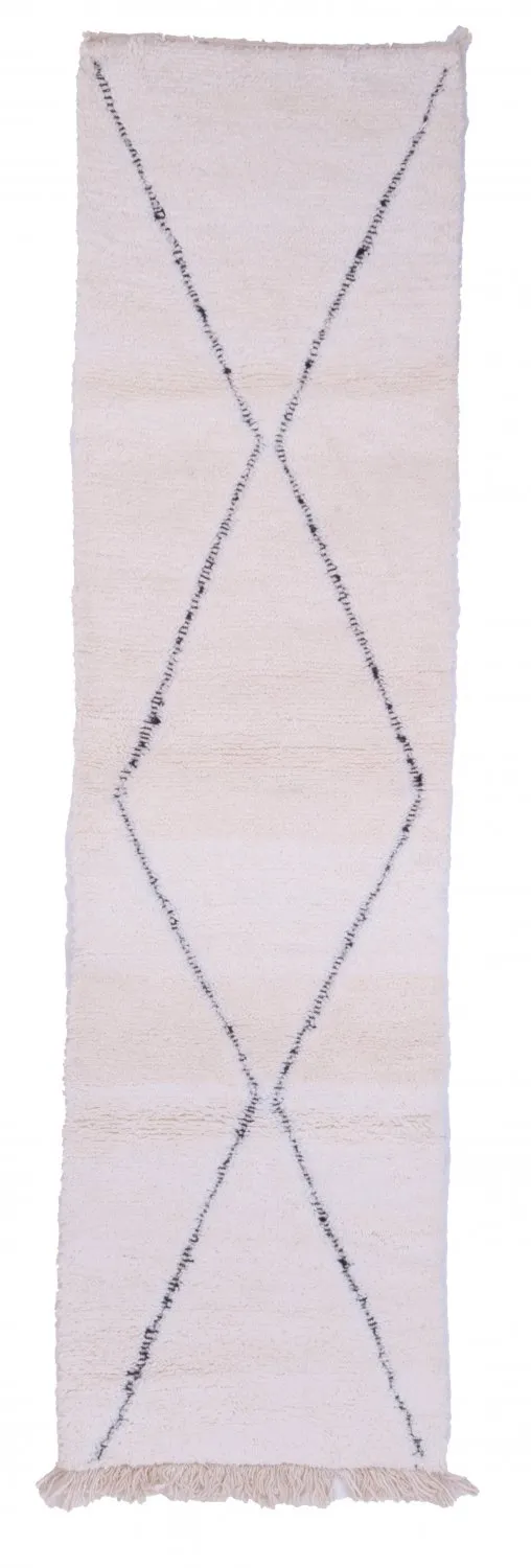 Tapete Kilim Marroquino Beni Ourain 350 x 90 cm
