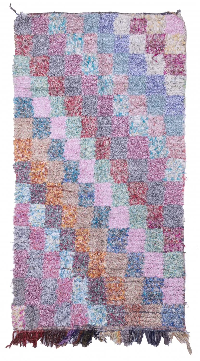 Tapete Berbere Marroquino Boucherouite 210 x 105 cm