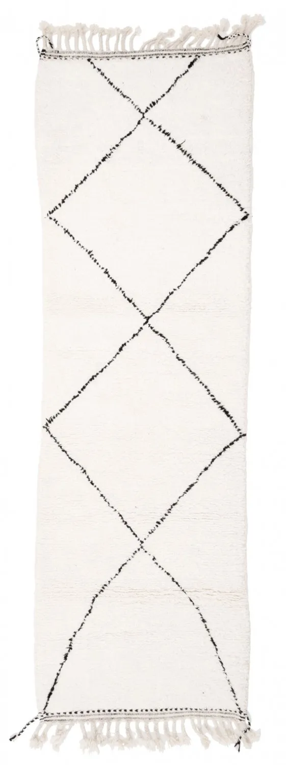 Tapete Kilim Marroquino Beni Ourain 310 x 100 cm