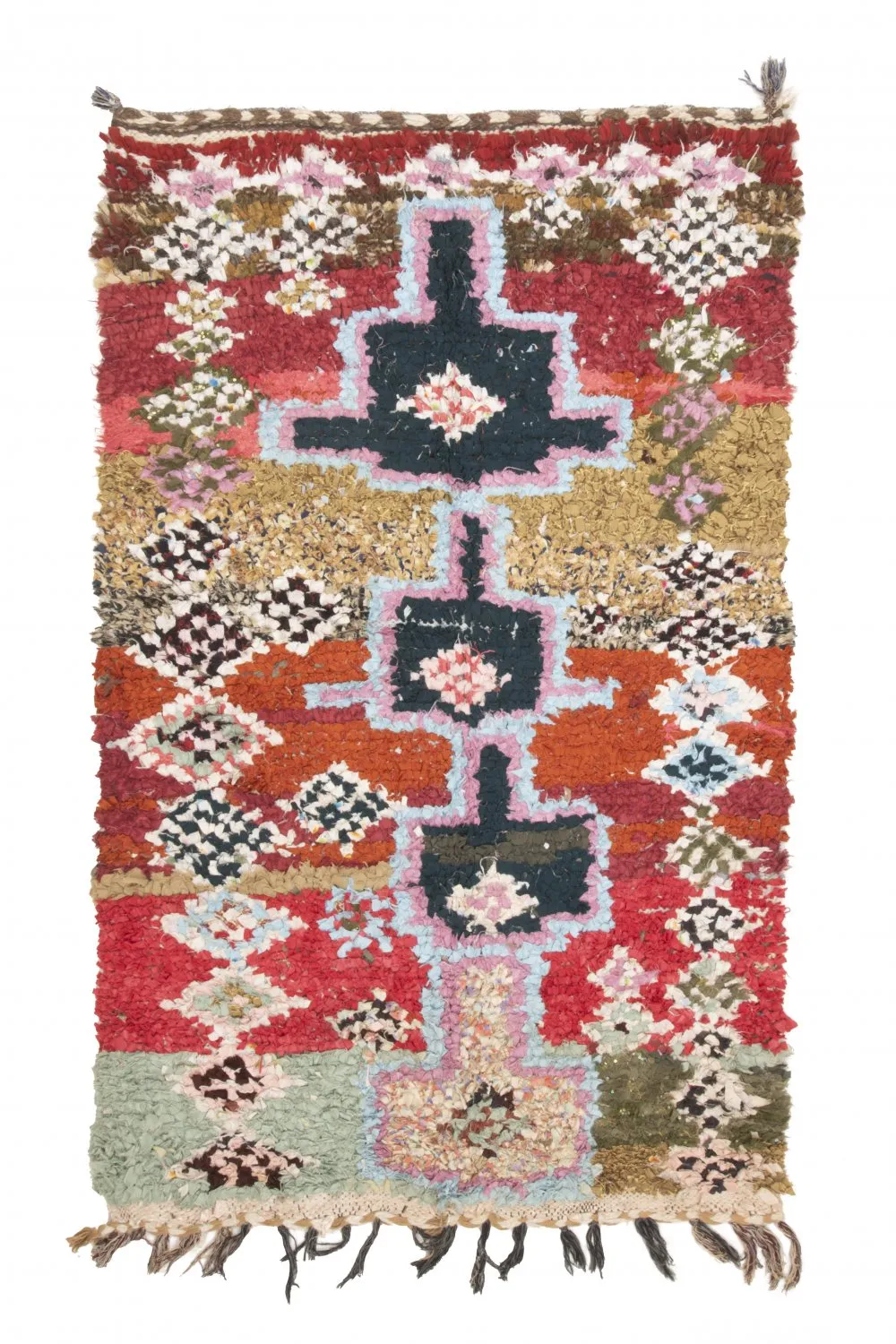 Tapete Berbere Marroquino Boucherouite 205 x 120 cm