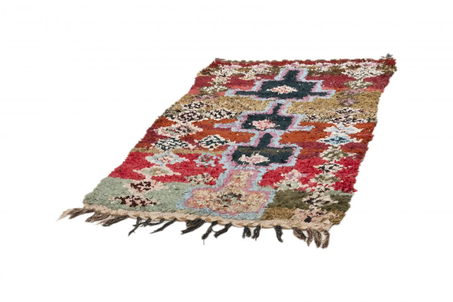 Tapete Berbere Marroquino Boucherouite 205 x 120 cm