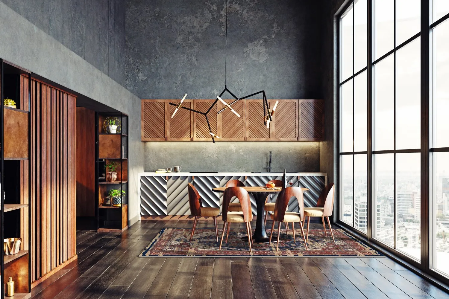 Tapete Wilton - Darnah (vermelho/multicolorido)