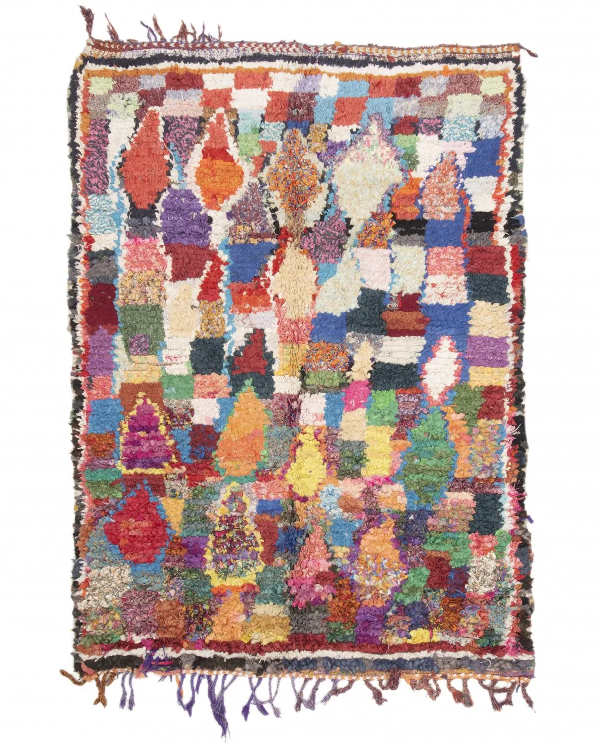 Tapete Berbere Marroquino Boucherouite 210 x 150 cm