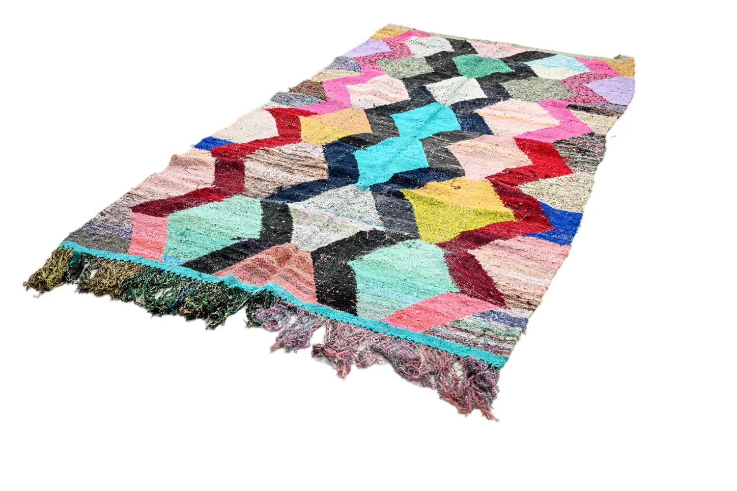 Tapete Berbere Marroquino Boucherouite 140 x 260 cm