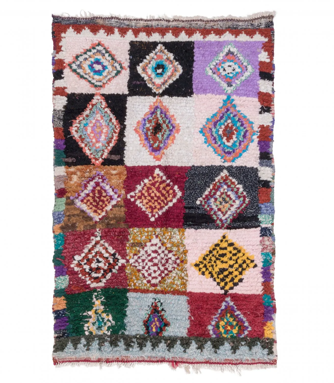 Tapete Berbere Marroquino Boucherouite 205 x 120 cm