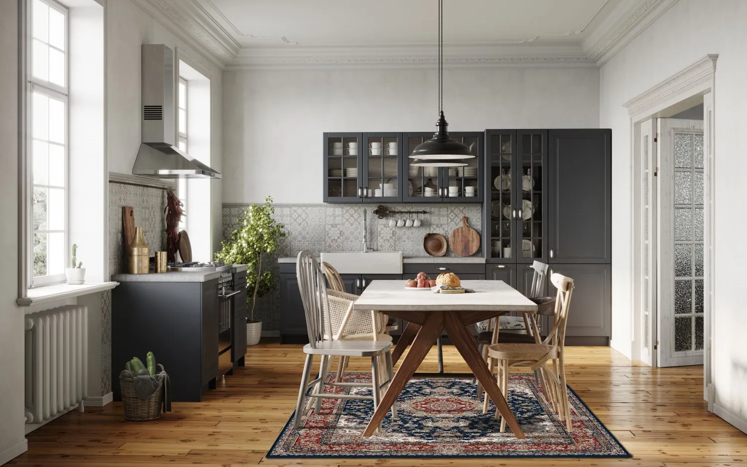 Tapete Wilton - Vakifli (azul/multicolorido)