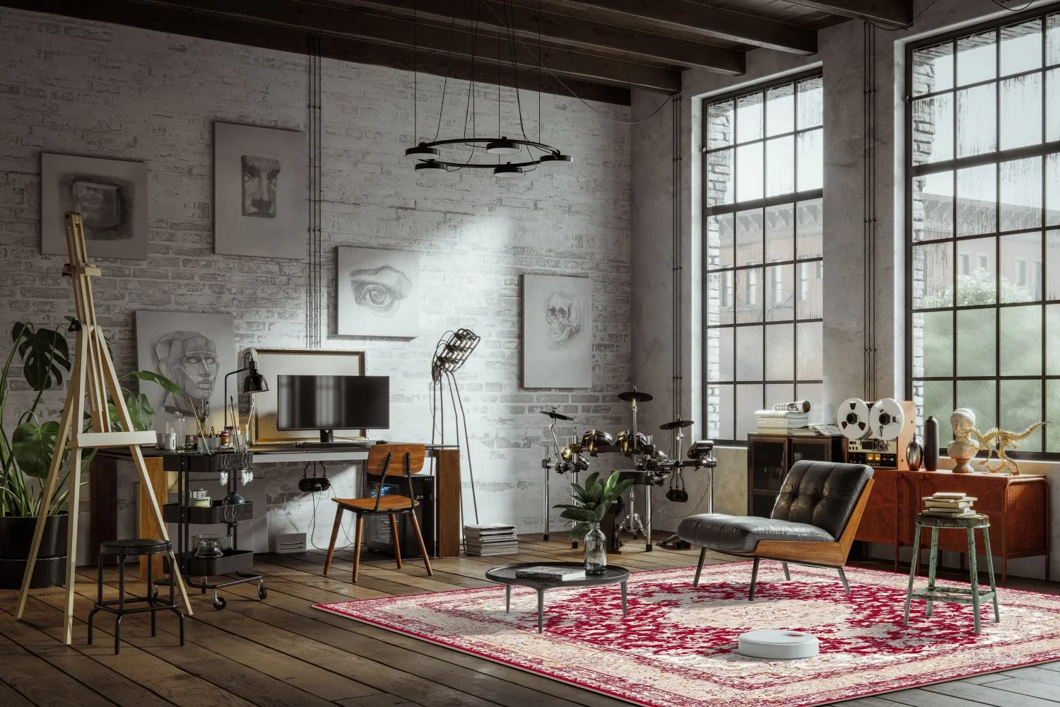 Tapete Wilton - Vakifli (vermelho/multicolorido)