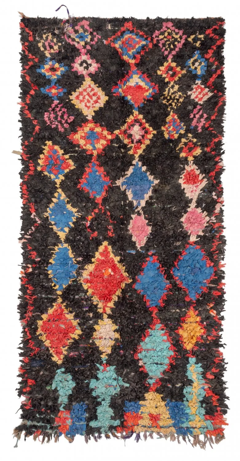 Tapete Berbere Marroquino Boucherouite 260 x 125 cm