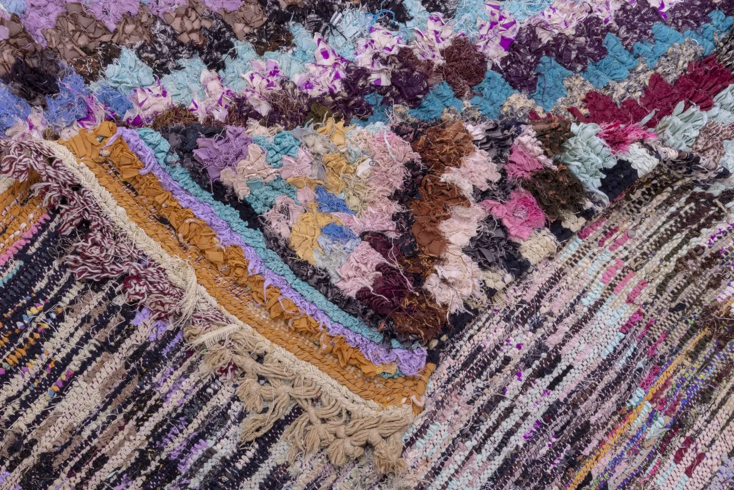 Tapete Berbere Marroquino Boucherouite 220 x 125 cm