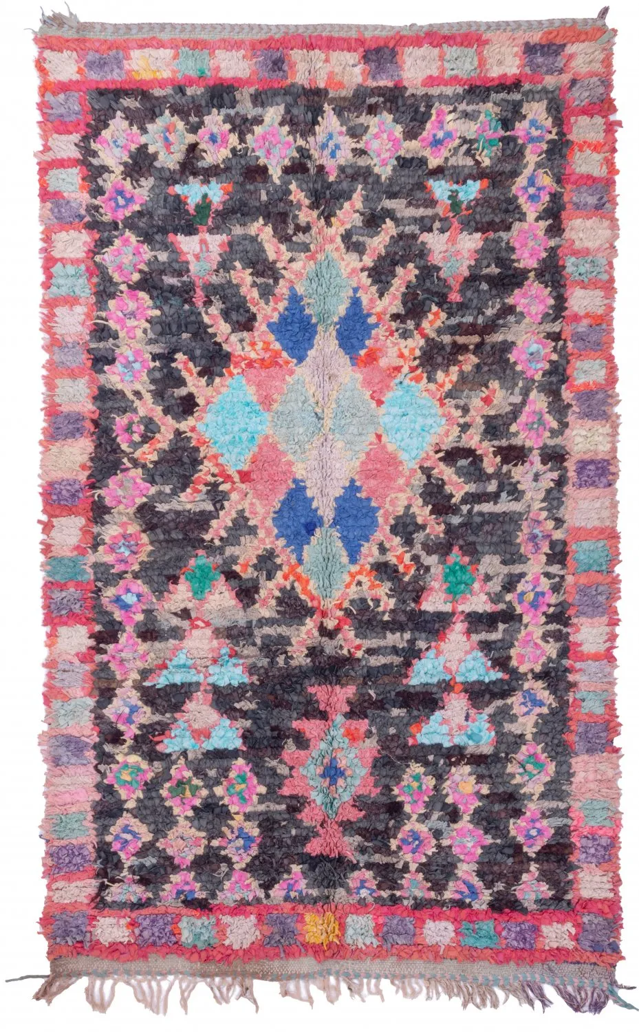 Tapete Berbere Marroquino Boucherouite 210 x 125 cm