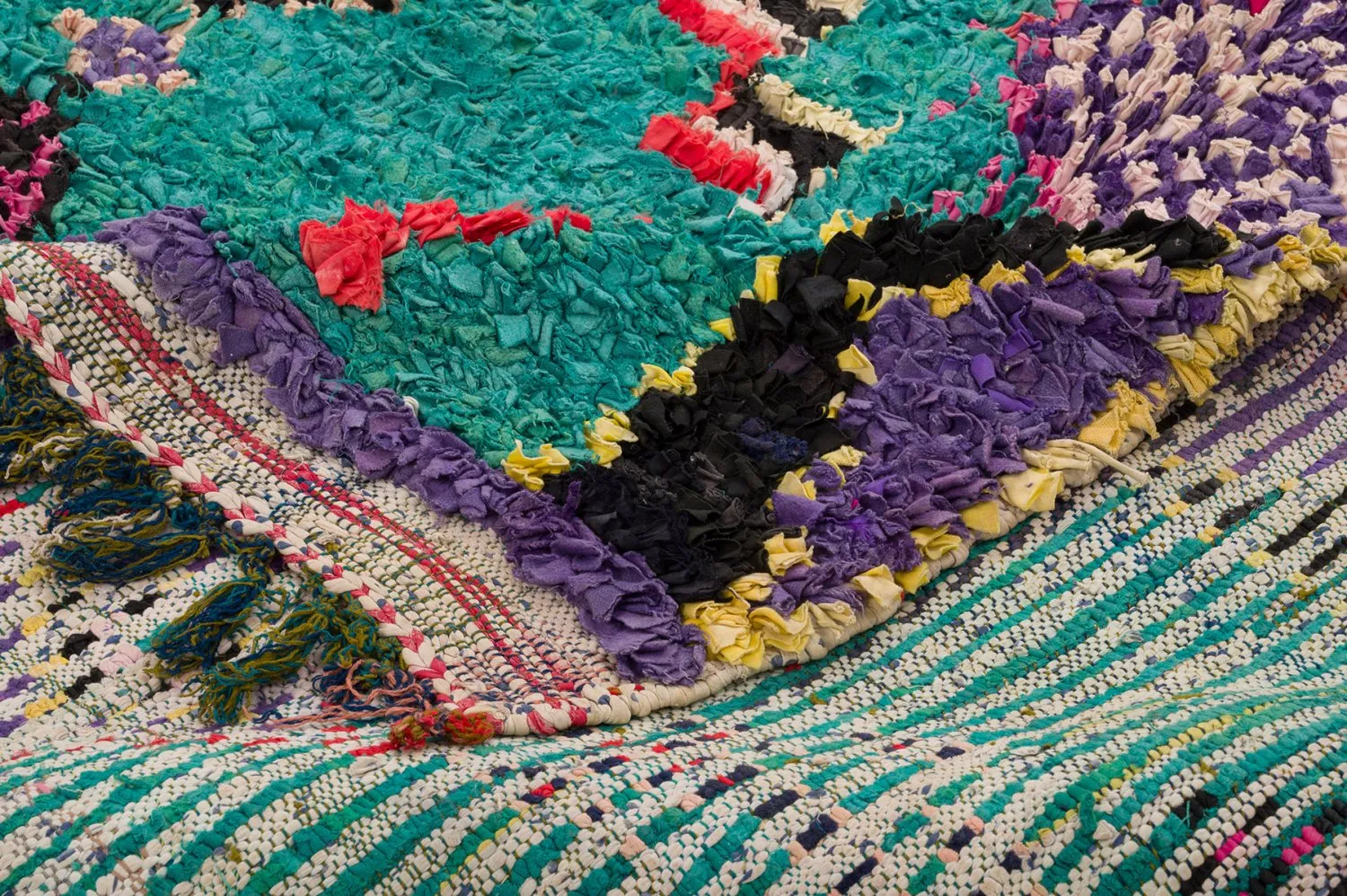 Tapete Berbere Marroquino Boucherouite 155 x 335 cm