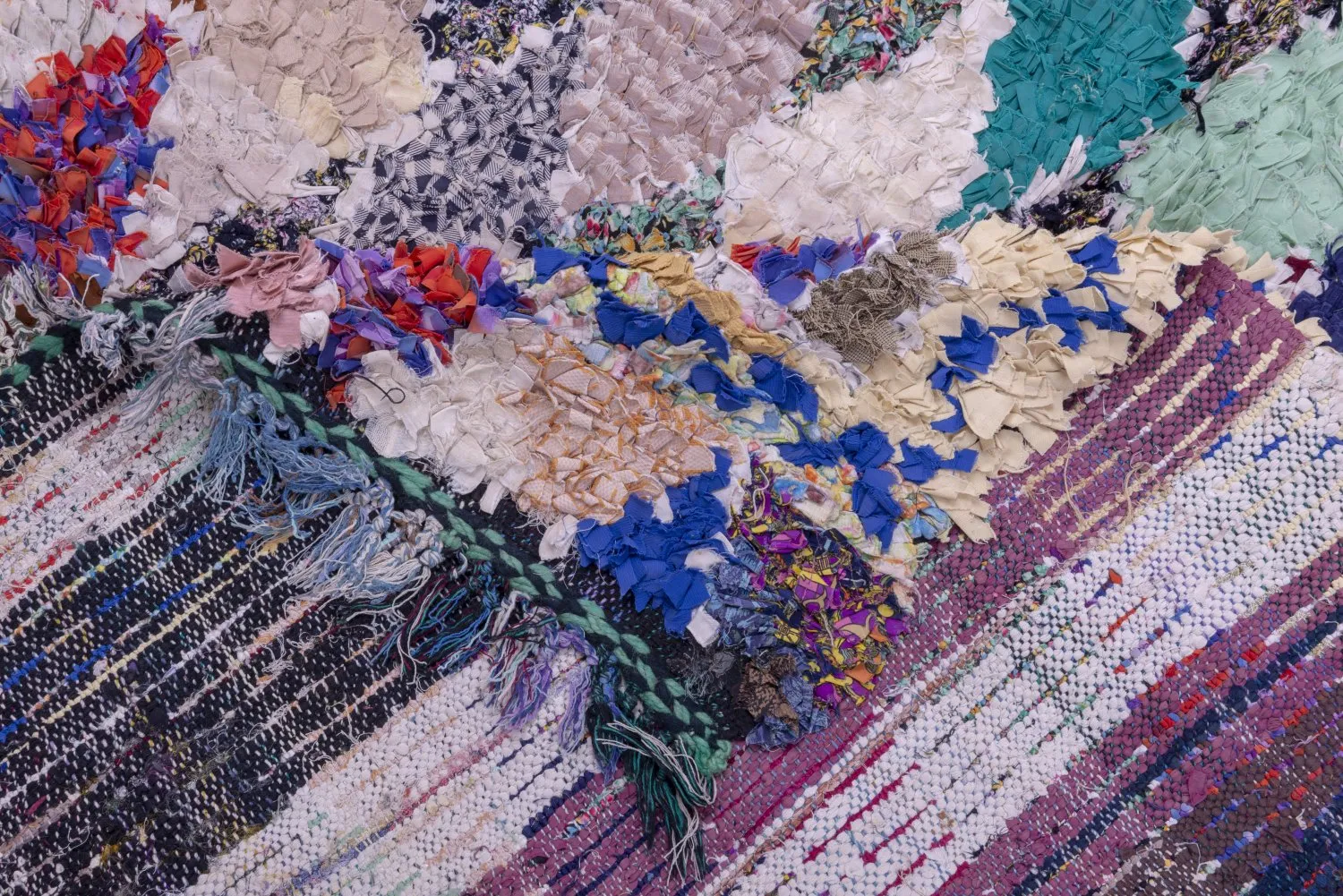 Tapete Berbere Marroquino Boucherouite 225 x 135 cm
