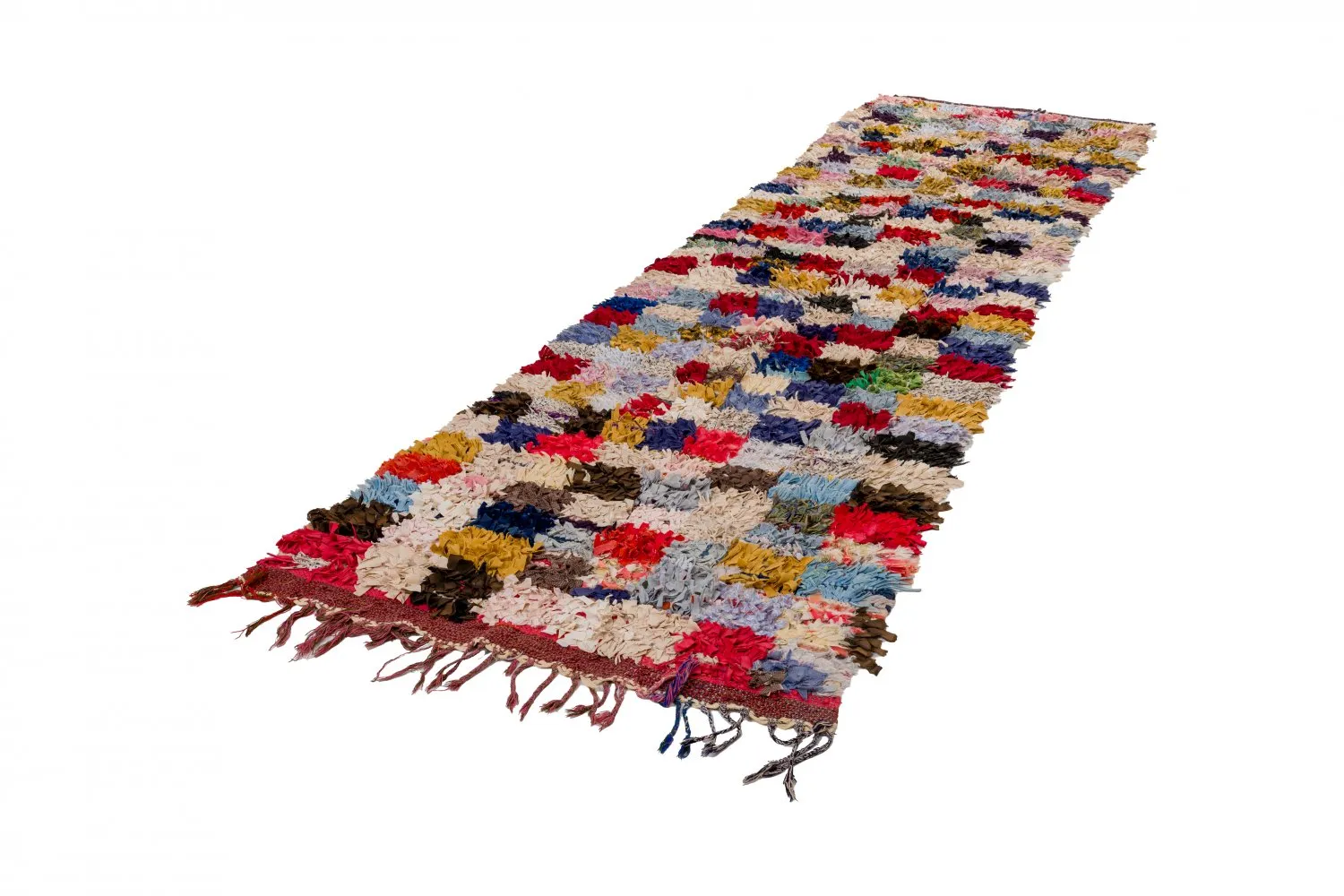 Tapete Berbere Marroquino Boucherouite 380 x 105 cm