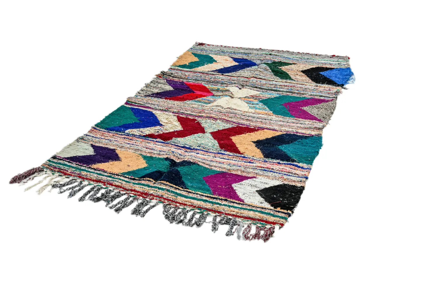 Tapete Berbere Marroquino Boucherouite 115 x 205 cm