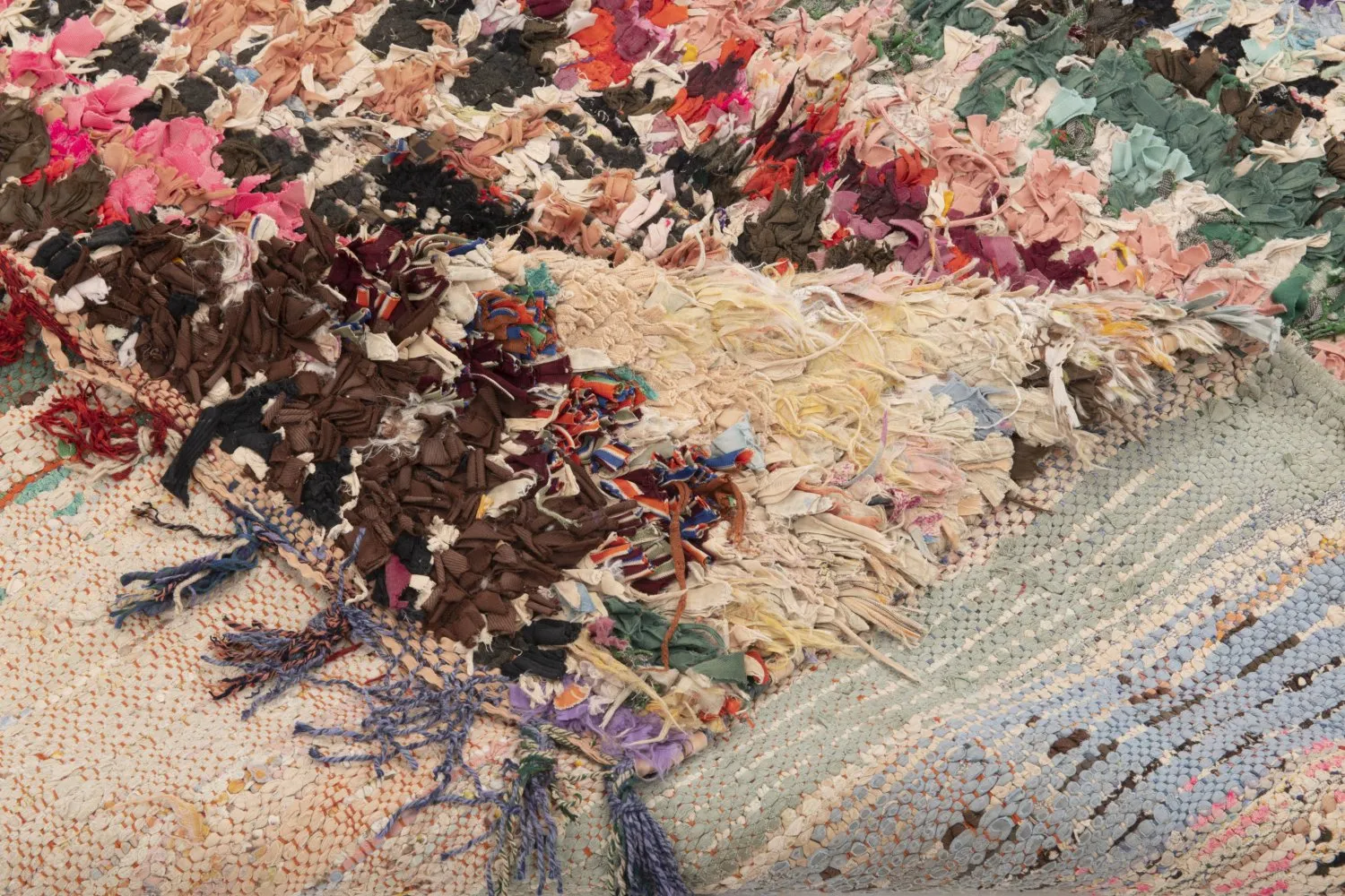 Tapete Berbere Marroquino Boucherouite 255 x 145 cm