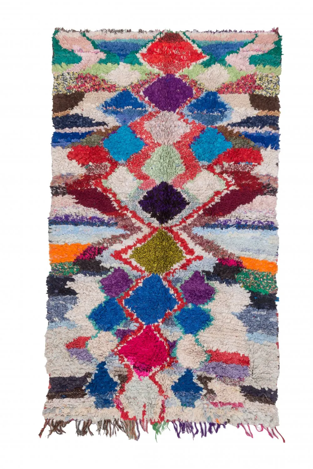 Tapete Berbere Marroquino Boucherouite 245 x 140 cm