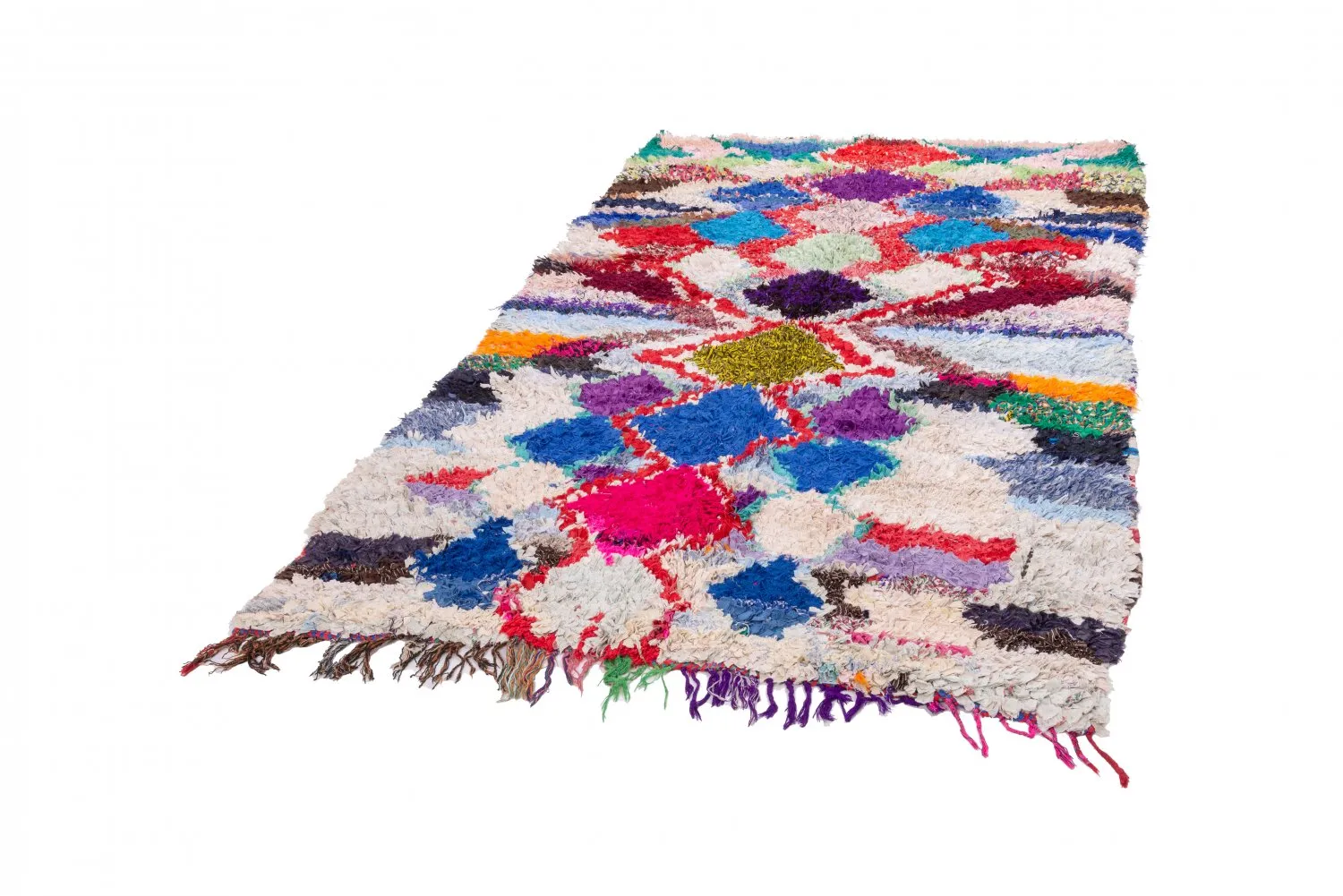 Tapete Berbere Marroquino Boucherouite 245 x 140 cm