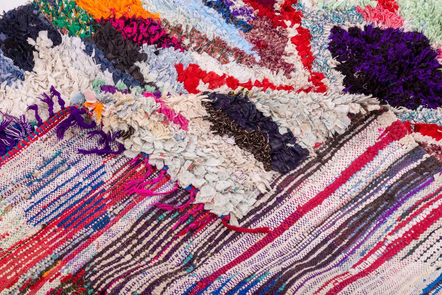 Tapete Berbere Marroquino Boucherouite 245 x 140 cm