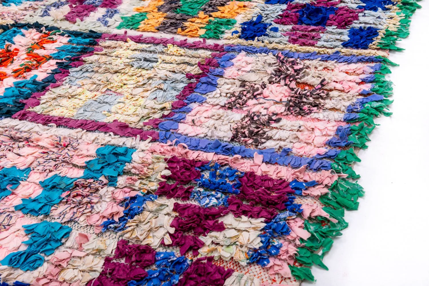 Tapete Berbere Marroquino Boucherouite 195 x 150 cm