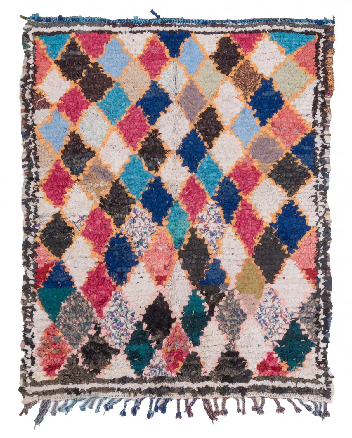 Tapete Berbere Marroquino Boucherouite 185 x 150 cm