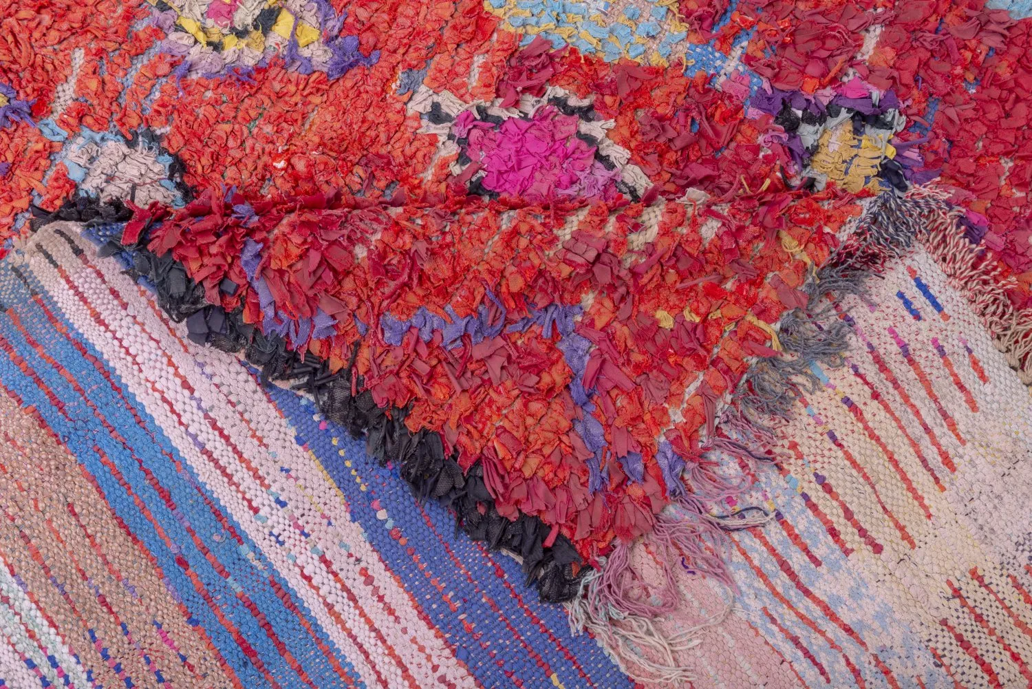 Tapete Berbere Marroquino Boucherouite 215 x 155 cm