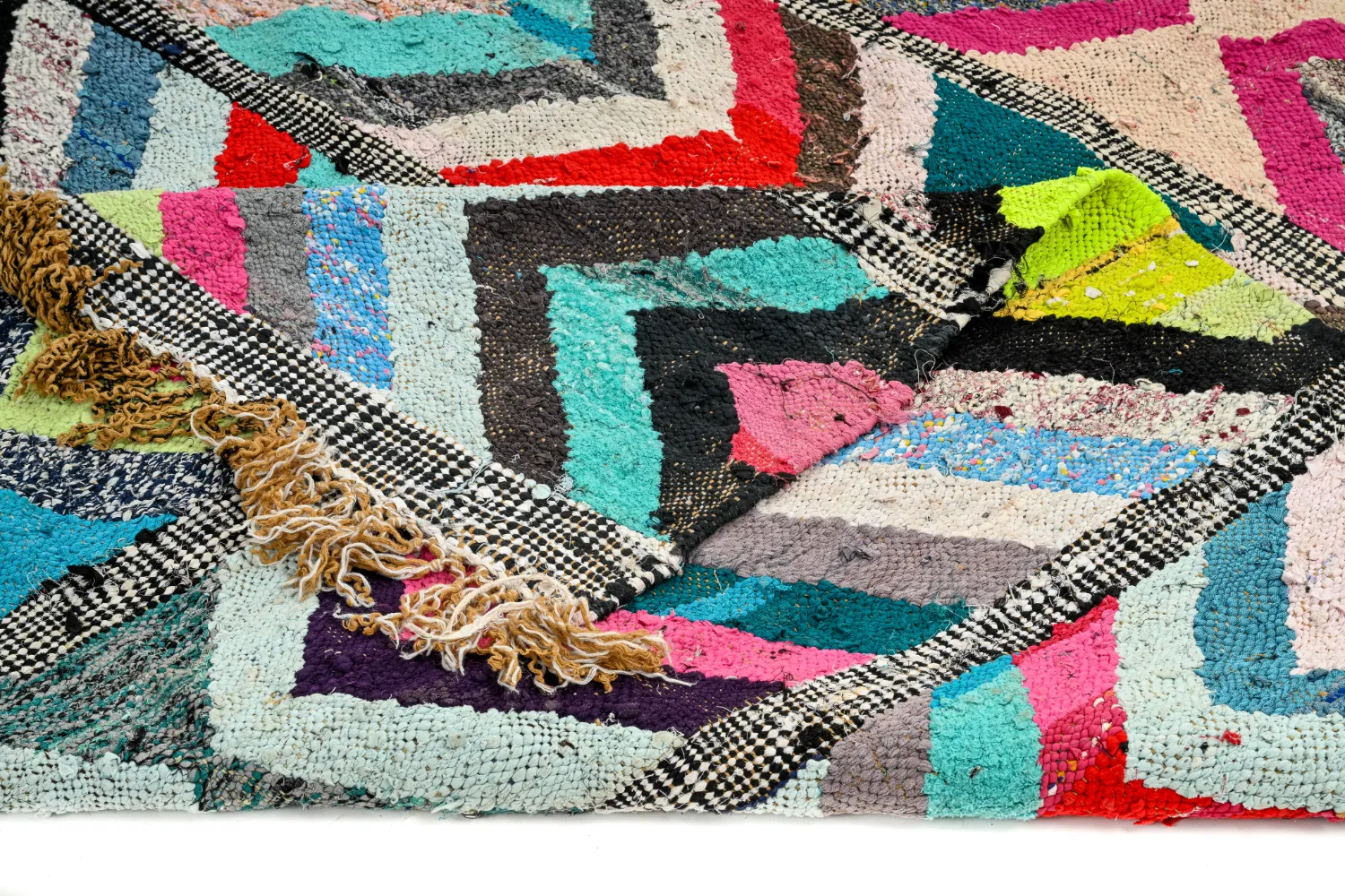 Tapete Berbere Marroquino Boucherouite 145 x 270 cm