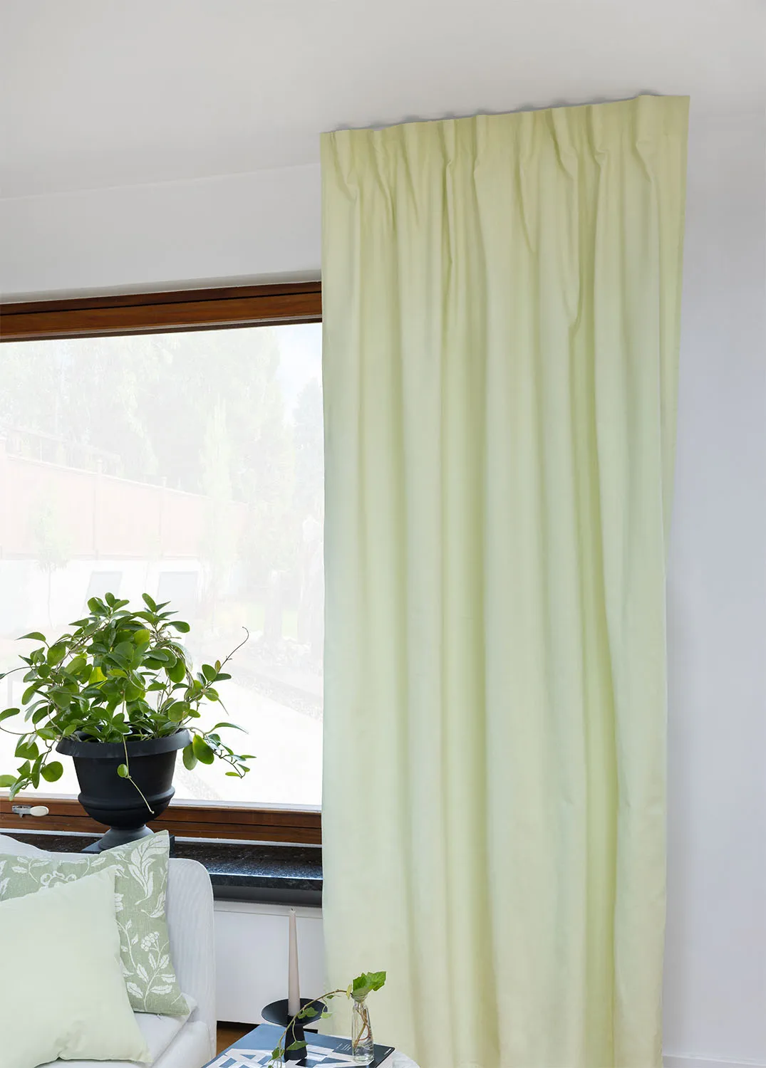 Cortinas - Cortina de algodão Anja (verde claro)