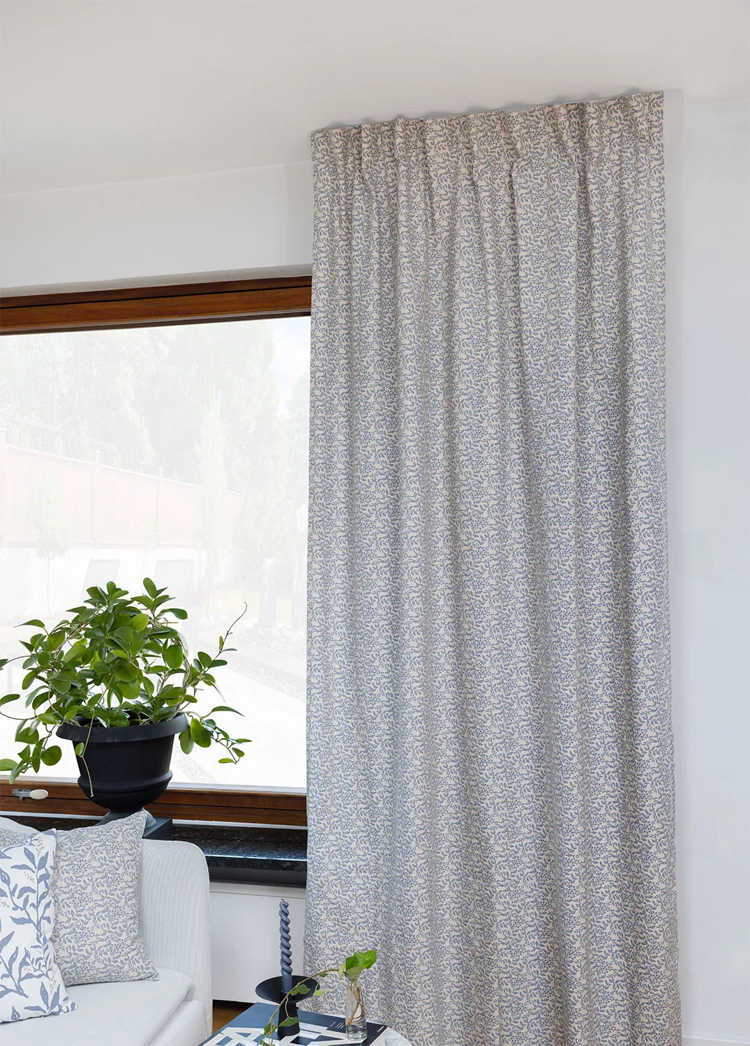 Cortinas - Cortina de algodão Lilja (azul)