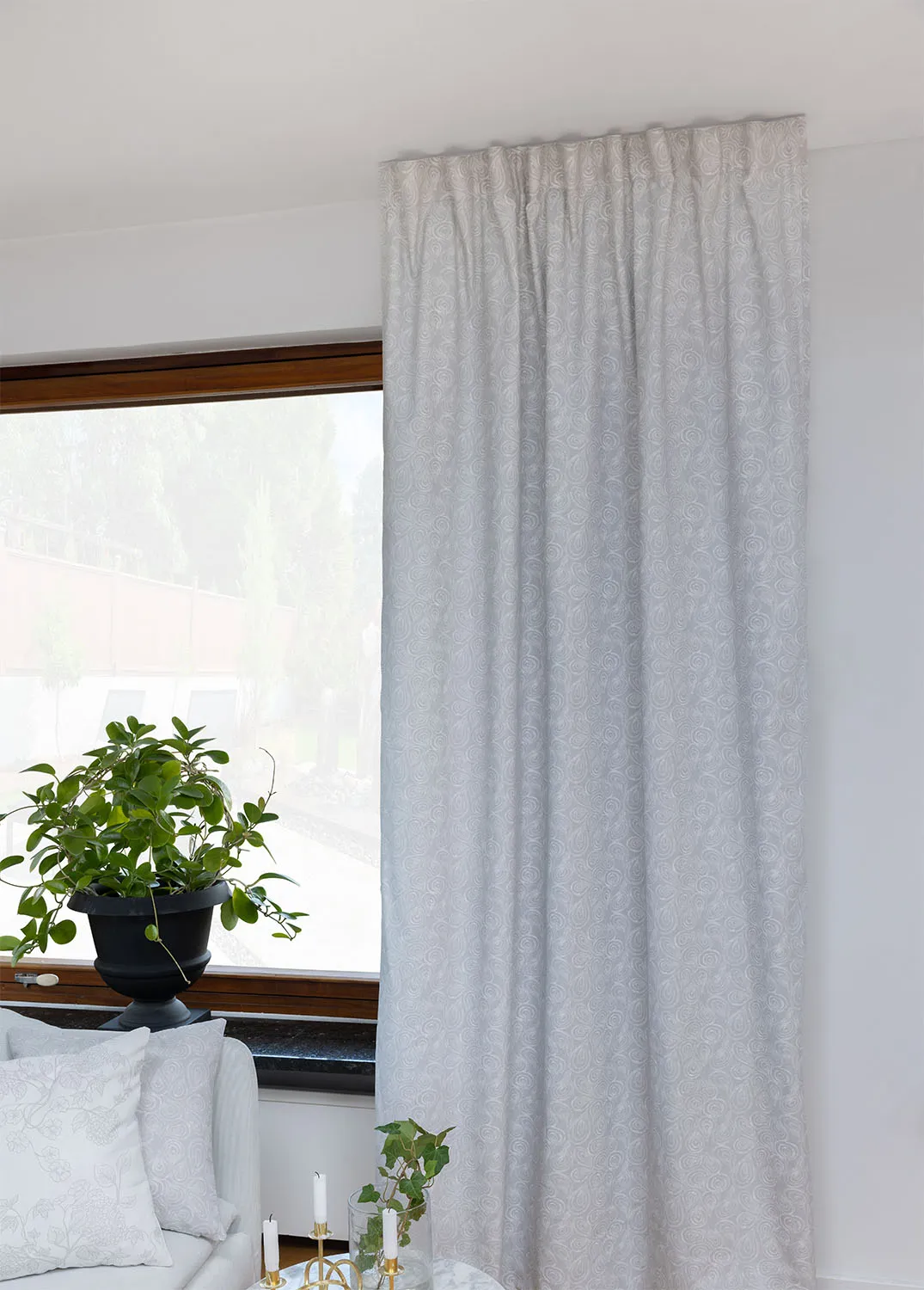 Cortinas - Cortina de algodão Merja (cinza)