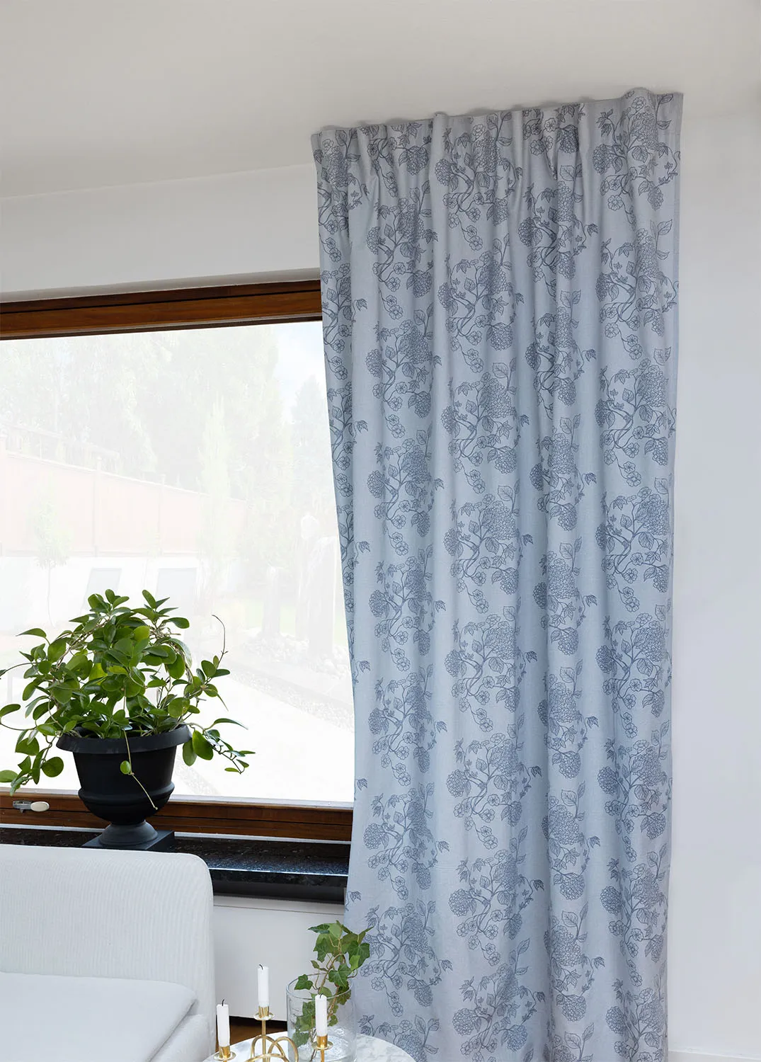 Cortinas - Cortina de algodão Minna (azul)