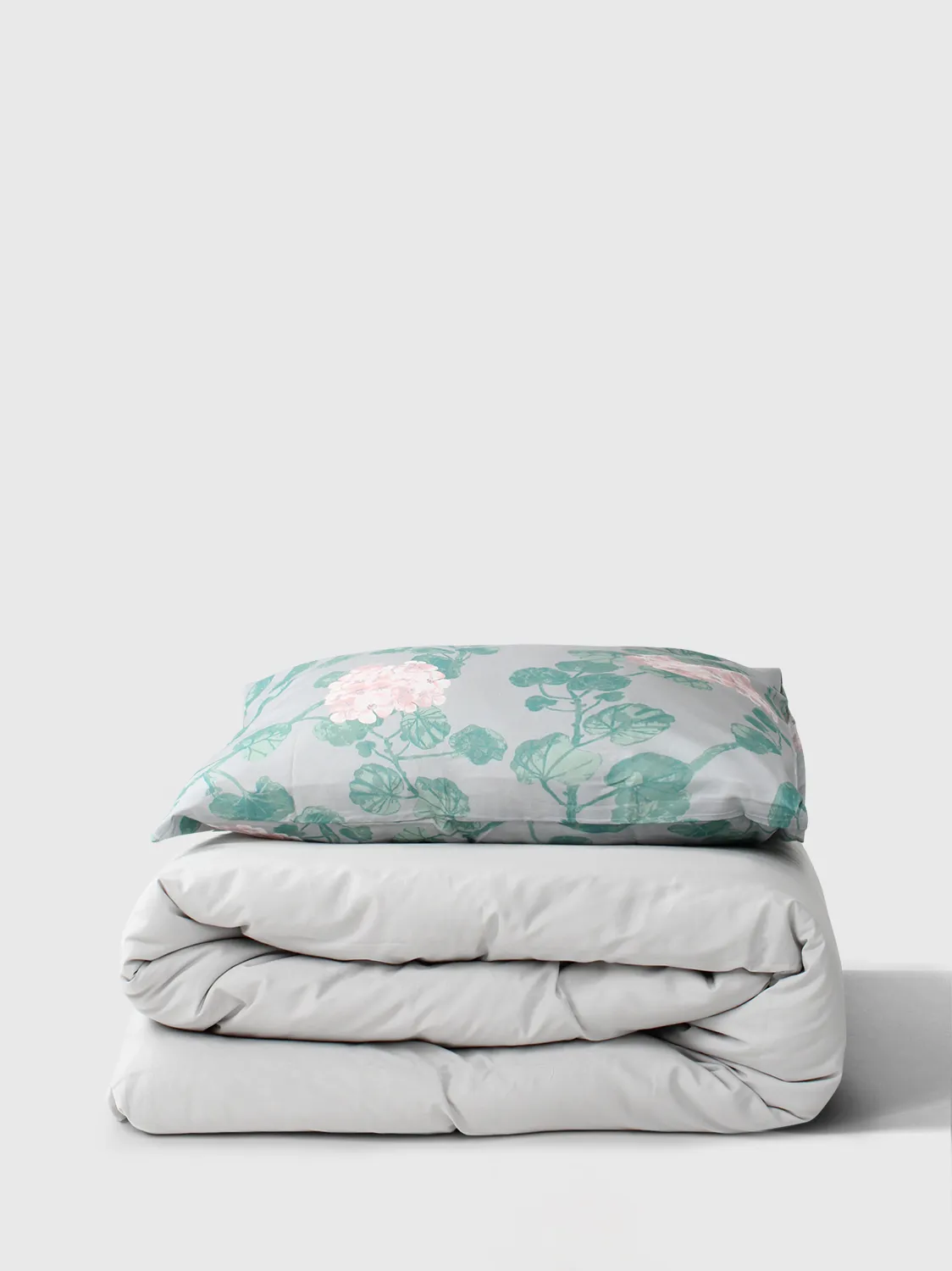 Conjunto de capa de edredão - Amara (cinza/rosa)