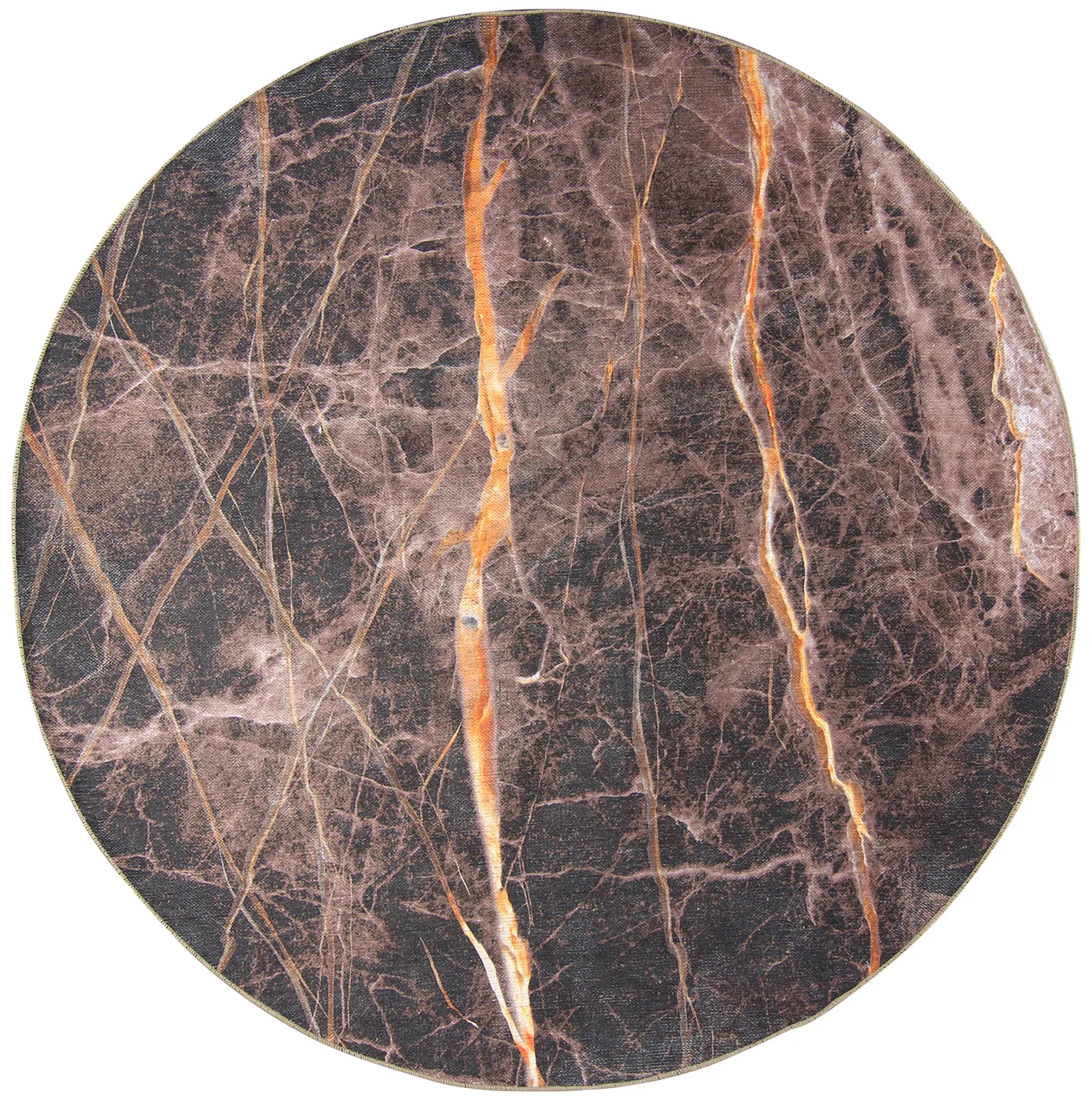 Tapete redondo - Aris (preto/dourado)