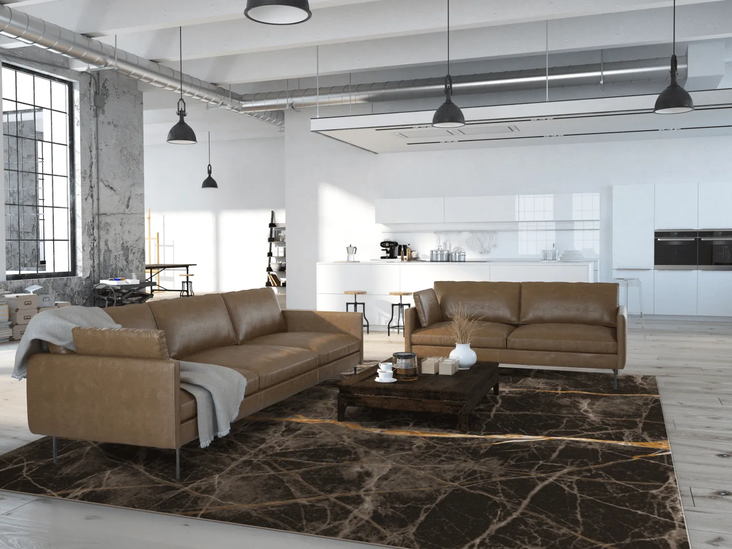 Tapete Wilton - Aris (preto/dourado)