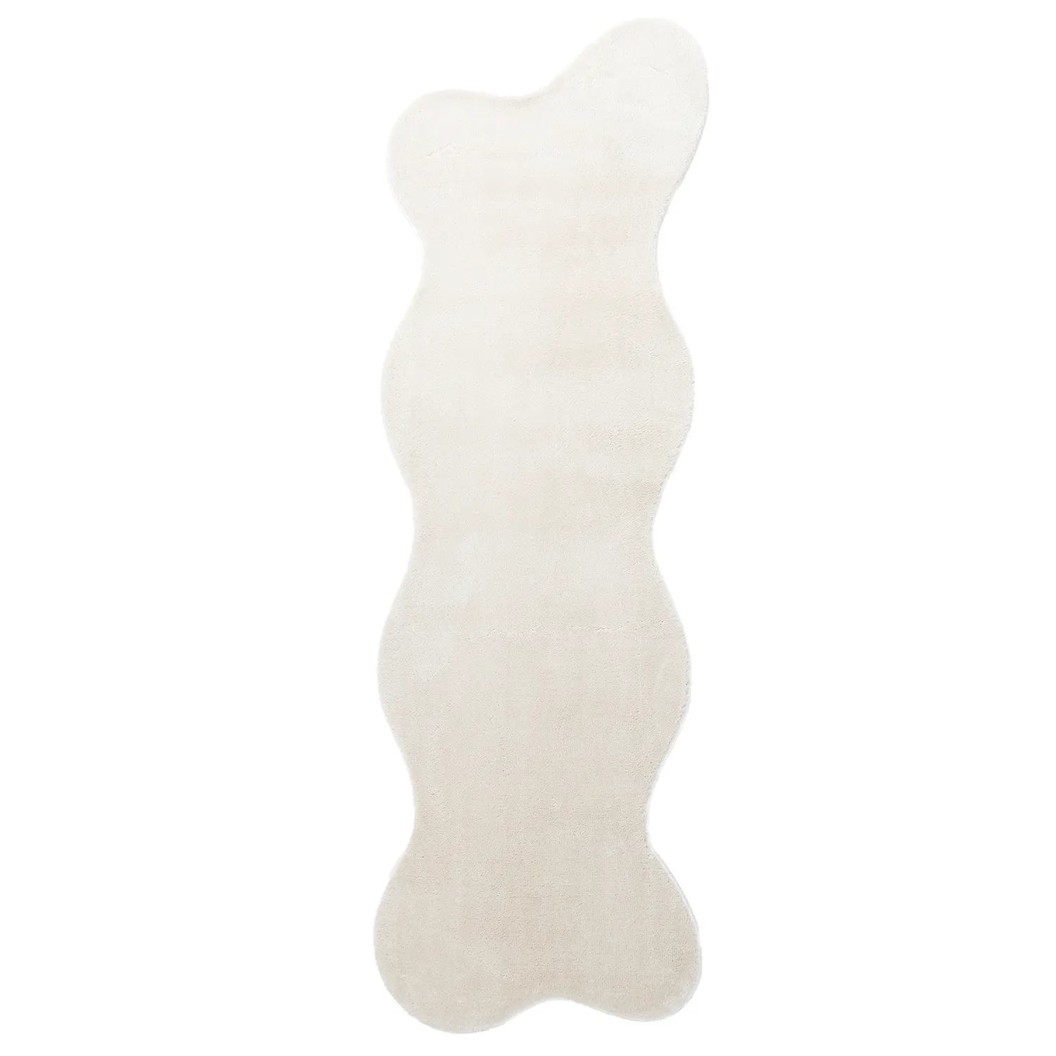 Tapete Shaggy Ondulado Assimétrico - Aranga Super Soft Fur (bege)