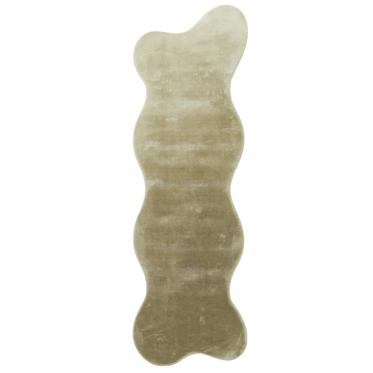 Tapete Shaggy Ondulado Assimétrico - Aranga Super Soft Fur (verde claro)