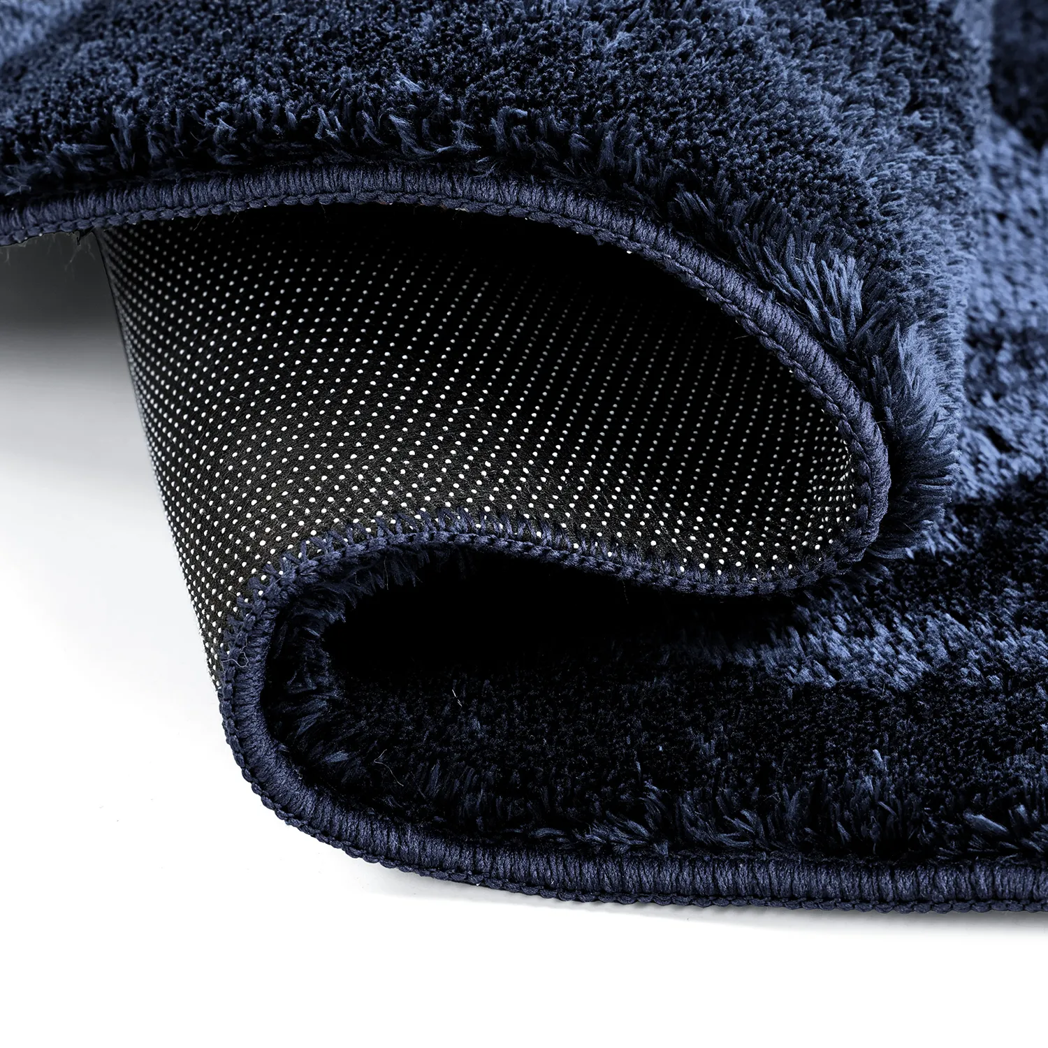 Tapete Shaggy Ondulado Assimétrico - Aranga Super Soft Fur (azul escuro)