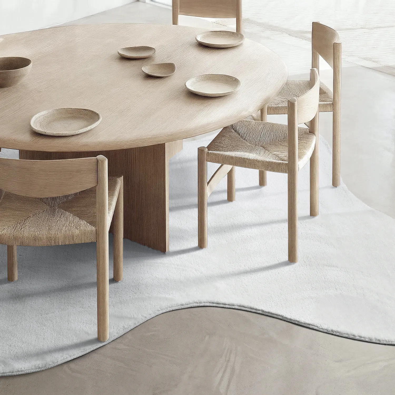 Tapete Shaggy Ondulado Assimétrico - Aranga Super Soft Fur (branco)