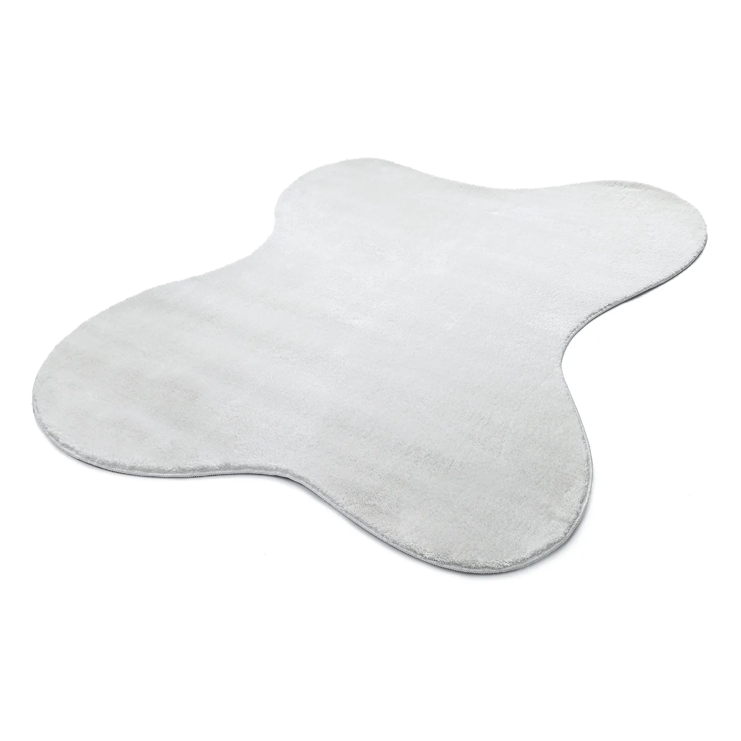 Tapete Shaggy Ondulado Assimétrico - Aranga Super Soft Fur (branco)