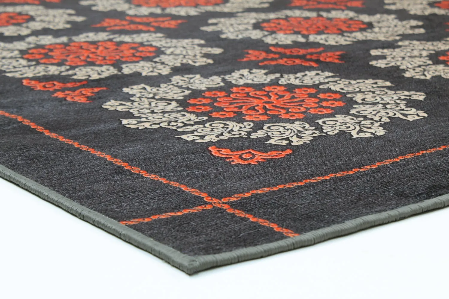 Tapete Wilton - Florina (cinza/azul/laranja)